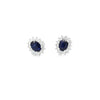 Aretes en oro blanco de 14K con 0.50 ct en diamantes y 1.84 ct en piedras centrales