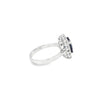 Anillo para dama en oro blanco de 14K con 0.51 ct en diamantes y 4.04 ct de zafiro