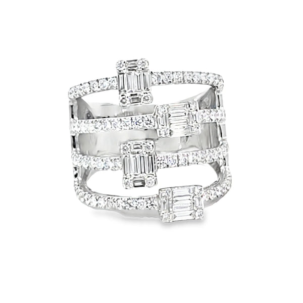 Anillo para dama en oro blanco de 18K con 1.59 ct de diamantes