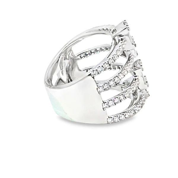 Anillo para dama en oro blanco de 18K con 1.59 ct de diamantes