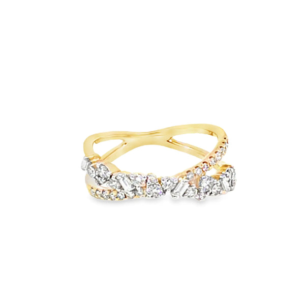 Anillo para dama en oro amarillo de 14K con 0.53 ct en diamantes