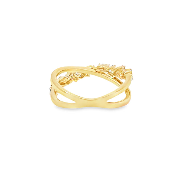 Anillo para dama en oro amarillo de 14K con 0.53 ct en diamantes