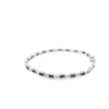 Brazalete en oro blanco de 14K con 2.31 ct en diamantes y zafiros
