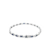 Brazalete en oro blanco de 14K con 2.31 ct en diamantes y zafiros