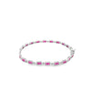 Brazalete en oro blanco de 14K con 2.37 ct de diamantes y rubíes