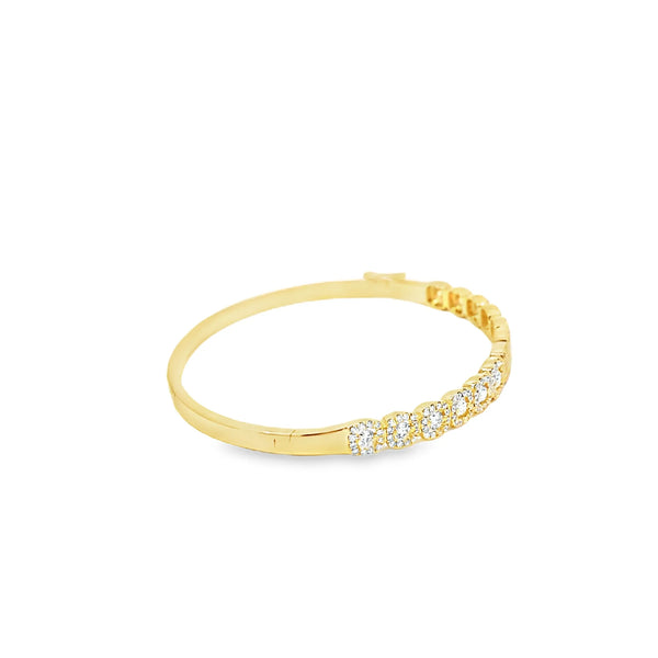 Brazalete en oro amarillo de 14K con 1.60 ct de diamantes