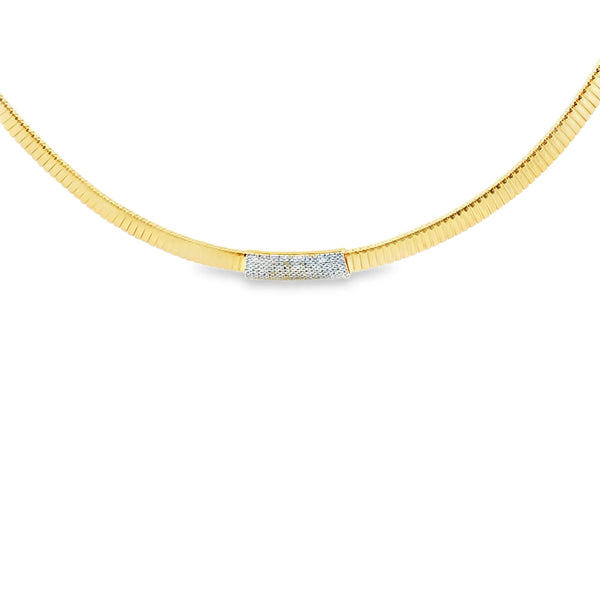Gargantilla en oro amarillo de 14K con 0.32 ct de diamantes