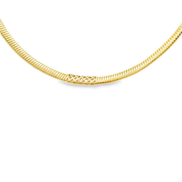 Gargantilla en oro amarillo de 14K con 0.32 ct de diamantes