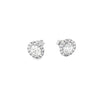 Aretes en oro blanco de 14K con diamantes ovalados de 0.74 ct