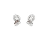 Aretes en oro blanco de 14K con diamantes ovalados de 0.74 ct