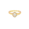 Anillo solitario en oro amarillo de 14K con diamante ovalado de 0.50 ct