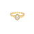 Anillo solitario en oro amarillo de 14K con diamante ovalado de 0.50 ct