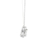 Dije con cadena en oro blanco de 14K con diamante ovalado de 0.50 ct