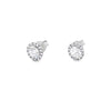 Aretes en oro blanco de 14K con diamantes ovalados de 0.90 ct