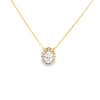 Dije con cadena en oro amarillo de 14K con diamante ovalado de 0.37 ct