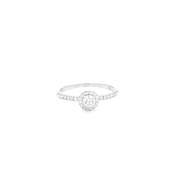 Anillo solitario en oro blanco de 14K con diamante entre 0.20 y 0.37 ct