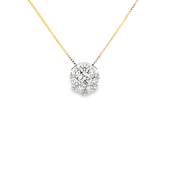 Dije con cadena en oro amarillo de 14K con 0.51 ct