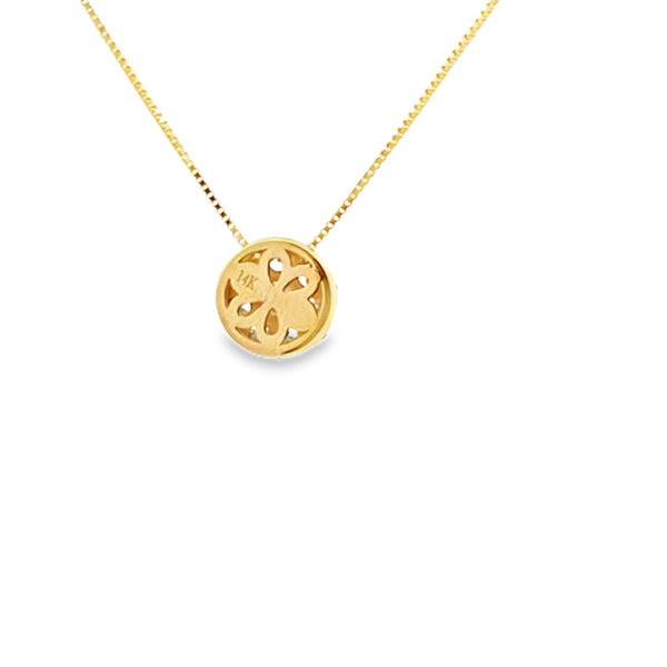 Dije con cadena en oro amarillo de 14K con 0.51 ct