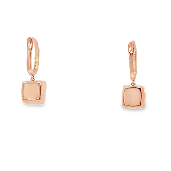 Aretes femeninos en oro de 14K con diamantes de 0.07 ct, brillo sutil