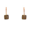 Aretes en oro de 14K con diamantes de 0.07 ct, diseño clásico