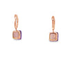 Aretes femeninos en oro de 14K con diamantes de 0.07 ct, estilo refinado