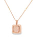Dije de oro de 14K con diamante de 0.02 ct y piedra PQP, estilo vibrante