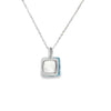 Dije en oro blanco de 14K con diamante de 0.02 ct, estilo vibrante