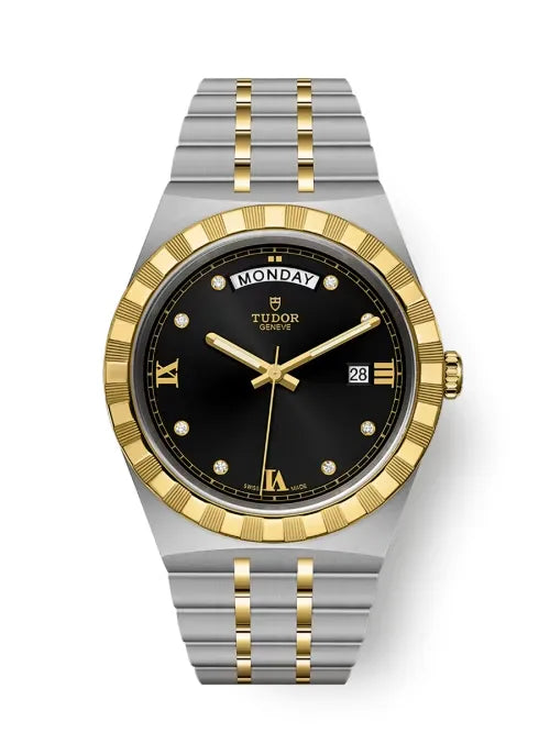 Reloj Tudor Royal en acero bicolor de 41MM movimiento automático, esfera negra