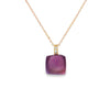 Dije en oro de 14K con diamante de 0.02 ct, diseño moderno