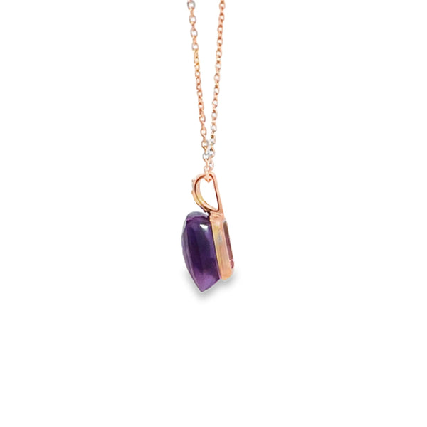 Dije en oro de 14K con diamante de 0.02 ct, diseño moderno