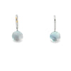 Aretes de oro blanco de 14K con diamantes de 0.07 ct, diseño delicado