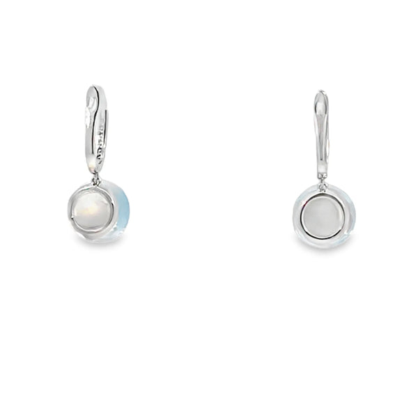 Aretes de oro blanco de 14K con diamantes de 0.07 ct, diseño delicado