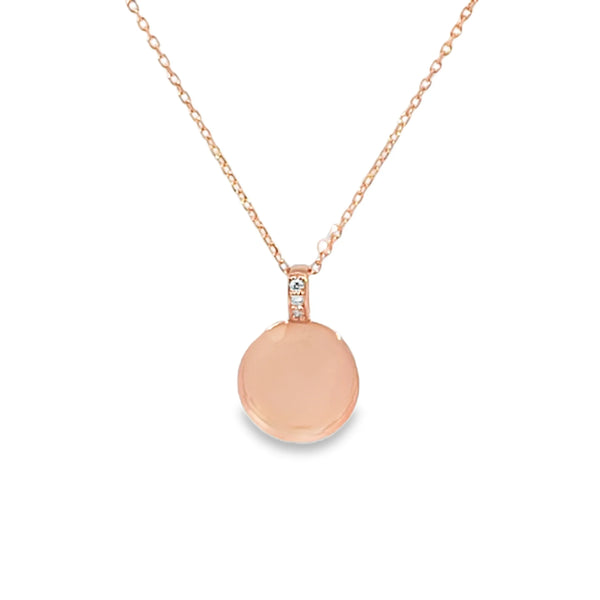 Dije en oro de 14K con diamante de 0.02 ct, diseño delicado