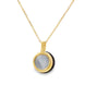 Dije en oro amarillo de 14K con diamante de 0.02 ct, diseño refinado