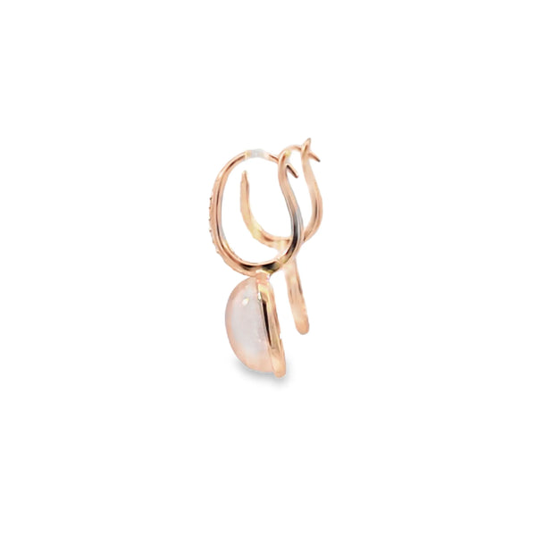 Aretes en oro de 14K con diamantes de 0.10 ct, diseño sofisticado