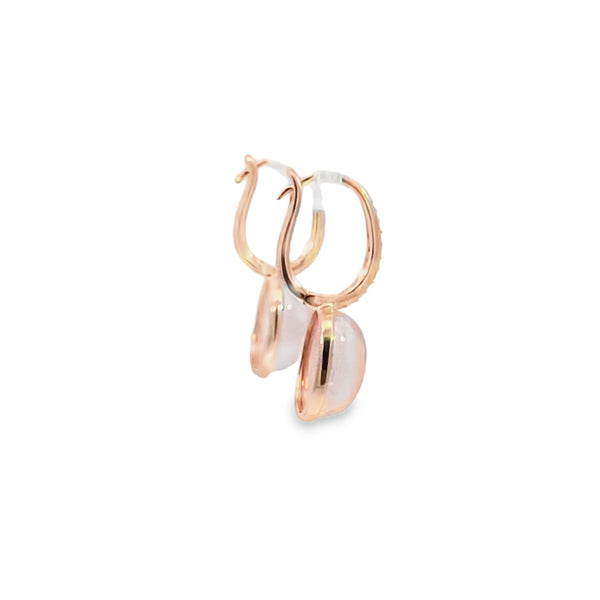Aretes en oro de 14K con diamantes de 0.10 ct, diseño sofisticado