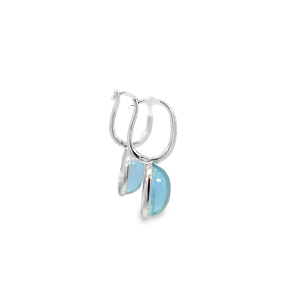 Aretes en oro blanco de 14K con diamantes de 0.10 ct, estilo sofisticado