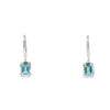 Aretes en oro blanco de 14K con diamantes de 0.04 ct, estilo moderno