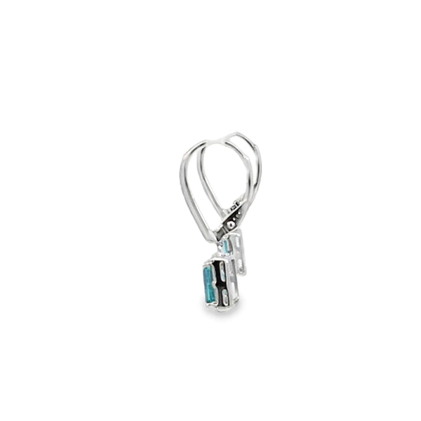 Aretes en oro blanco de 14K con diamantes de 0.04 ct, estilo moderno