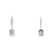 Aretes en oro blanco de 14K con diamantes de 0.04 ct, estilo moderno