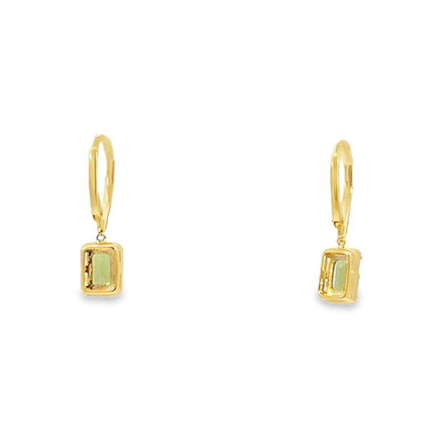 Aretes femeninos en oro amarillo de 14K con diamantes de 0.04 ct, estilo clásico