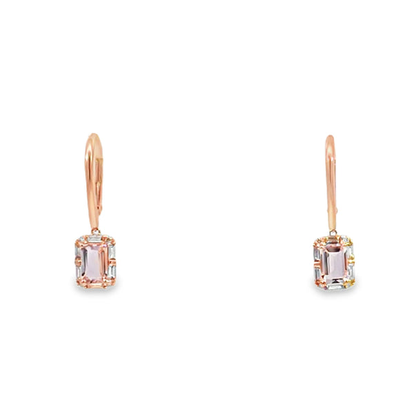 Aretes de oro de 14K con diamantes de 0.04 ct, estilo delicado