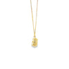 Dije de oro amarillo de 14K con diamante de 0.02 ct, elegancia sutil