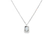 Dije de oro blanco de 14K con diamante de 0.02 ct, elegancia sutil