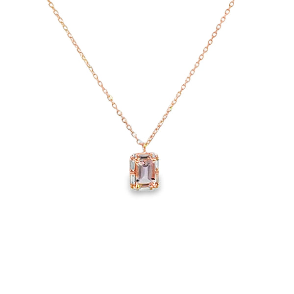 Dije en oro de 14K con diamante de 0.02 ct, estilo refinado