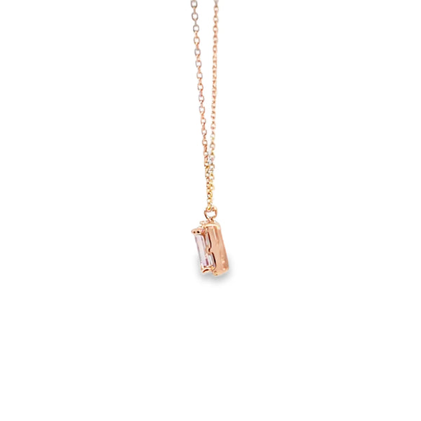 Dije en oro de 14K con diamante de 0.02 ct, estilo refinado