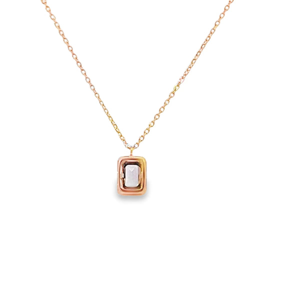 Dije en oro de 14K con diamante de 0.02 ct, estilo refinado