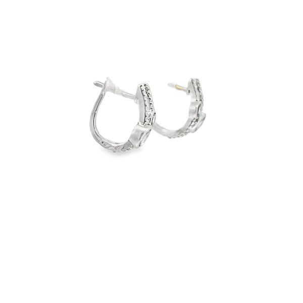 Aretes de oro blanco de 14K con diamante de 0.13 ct y piedra azul de 0.90 ct, diseño encantador