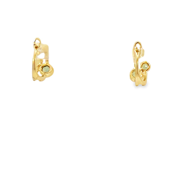 Aretes femeninos en oro amarillo de 14K con diamantes de 0.13 ct, brillo elegante