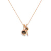 Dije en oro de 14K con diamante de 0.05 ct y cuarzo de 0.55 ct, diseño encantador